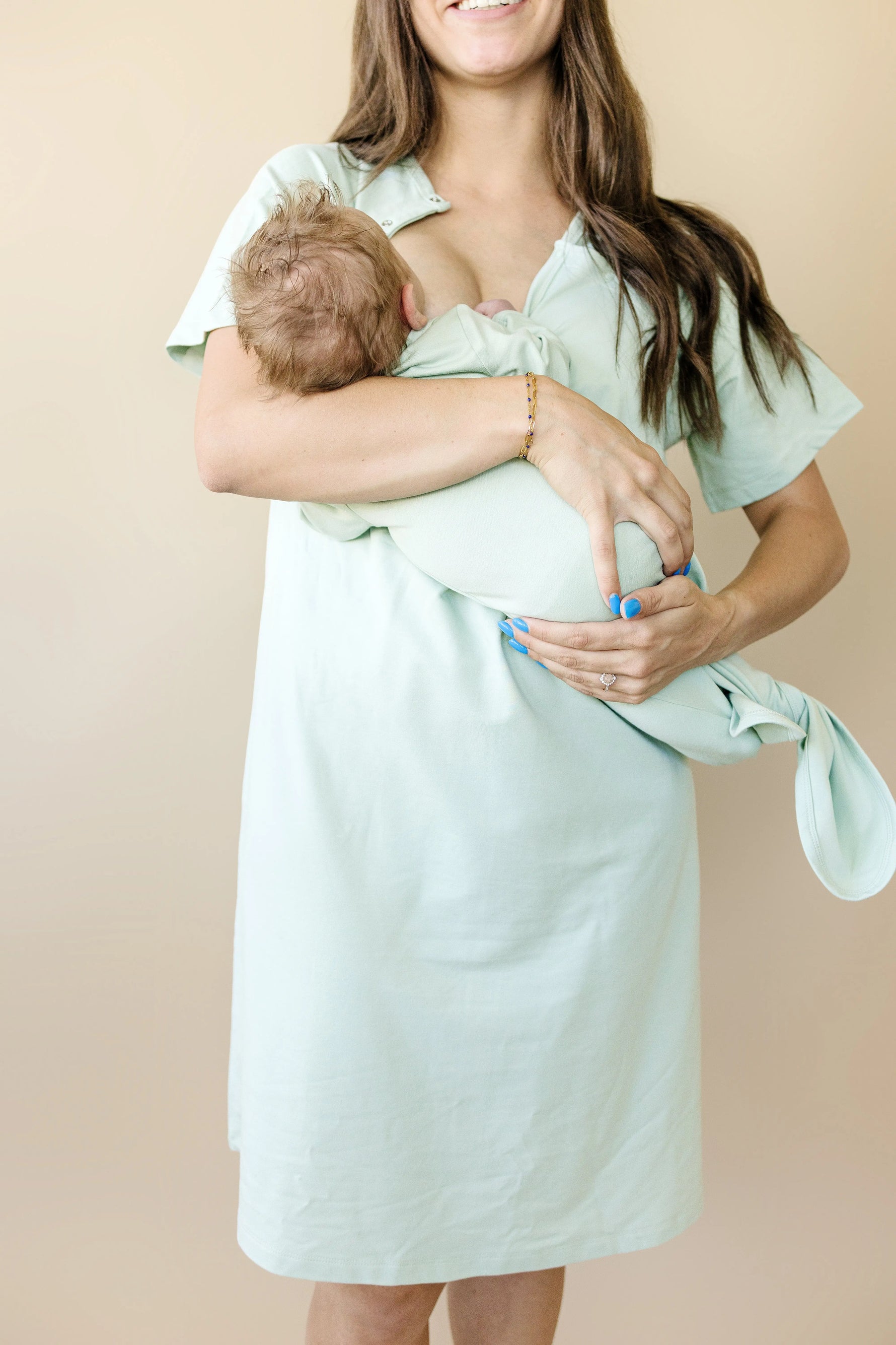 Little Joy Co. Newborn Bamboo Gown And Hat Set By Little Joy Co Boutique - Apparel & Accessories > Clothing > Baby & Toddler Clothing > Baby One-Pieces
