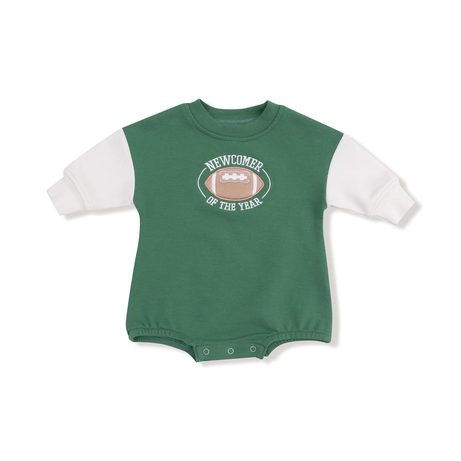 Angel Dear Newcomer Sweatshirt Bubble with Newcomer of the Year Embroidery and Football Applique - Apparel & Accessories > Clothing > Baby & Toddler Clothing > Baby One-Pieces 744ANG