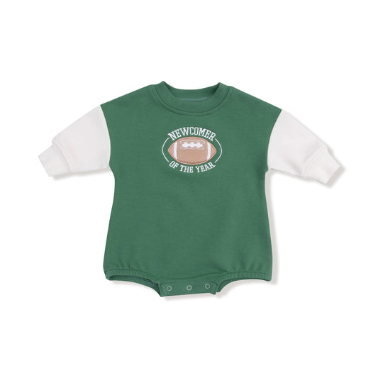 Newcomer Sweatshirt Bubble with Newcomer of the Year Embroidery and Football Applique Angel Dear Everetts Place: Online Boutique