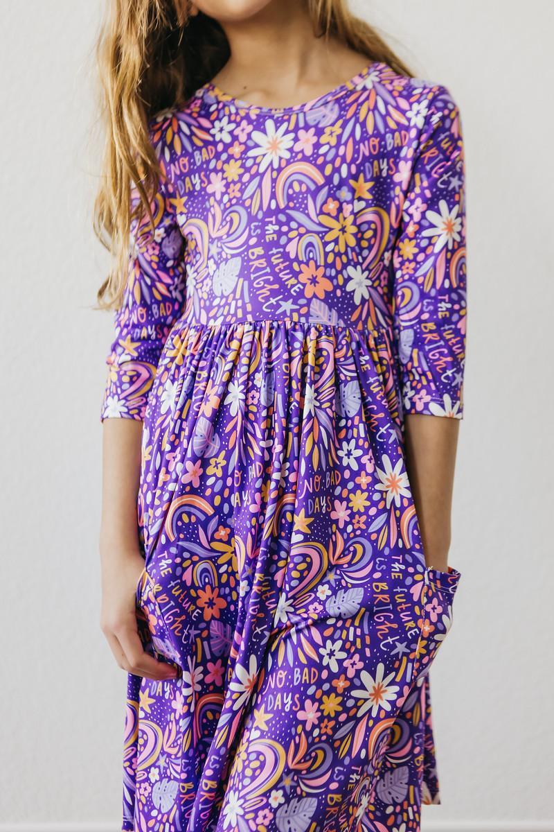 No Bad Days Three Quarter Sleeve Pocket Twirl Dress Mila & Rose ® Everetts Place: Online Boutique