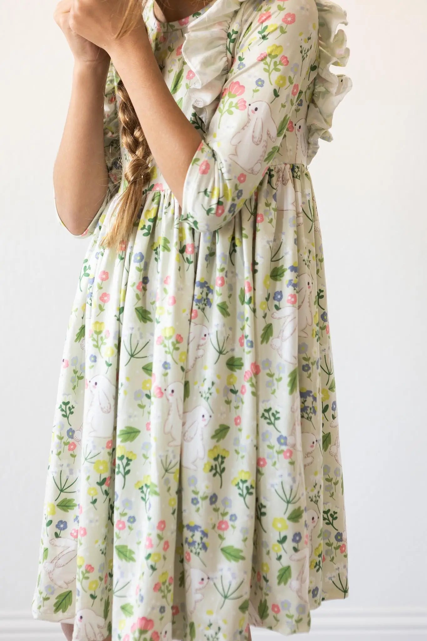 No Bunny Like You 3/4 Sleeve Ruffle Twirl Dress Mila & Rose ® 
