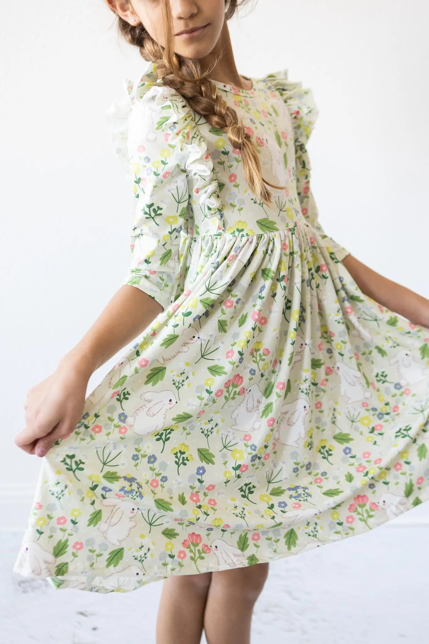 No Bunny Like You 3/4 Sleeve Ruffle Twirl Dress Mila & Rose ® 