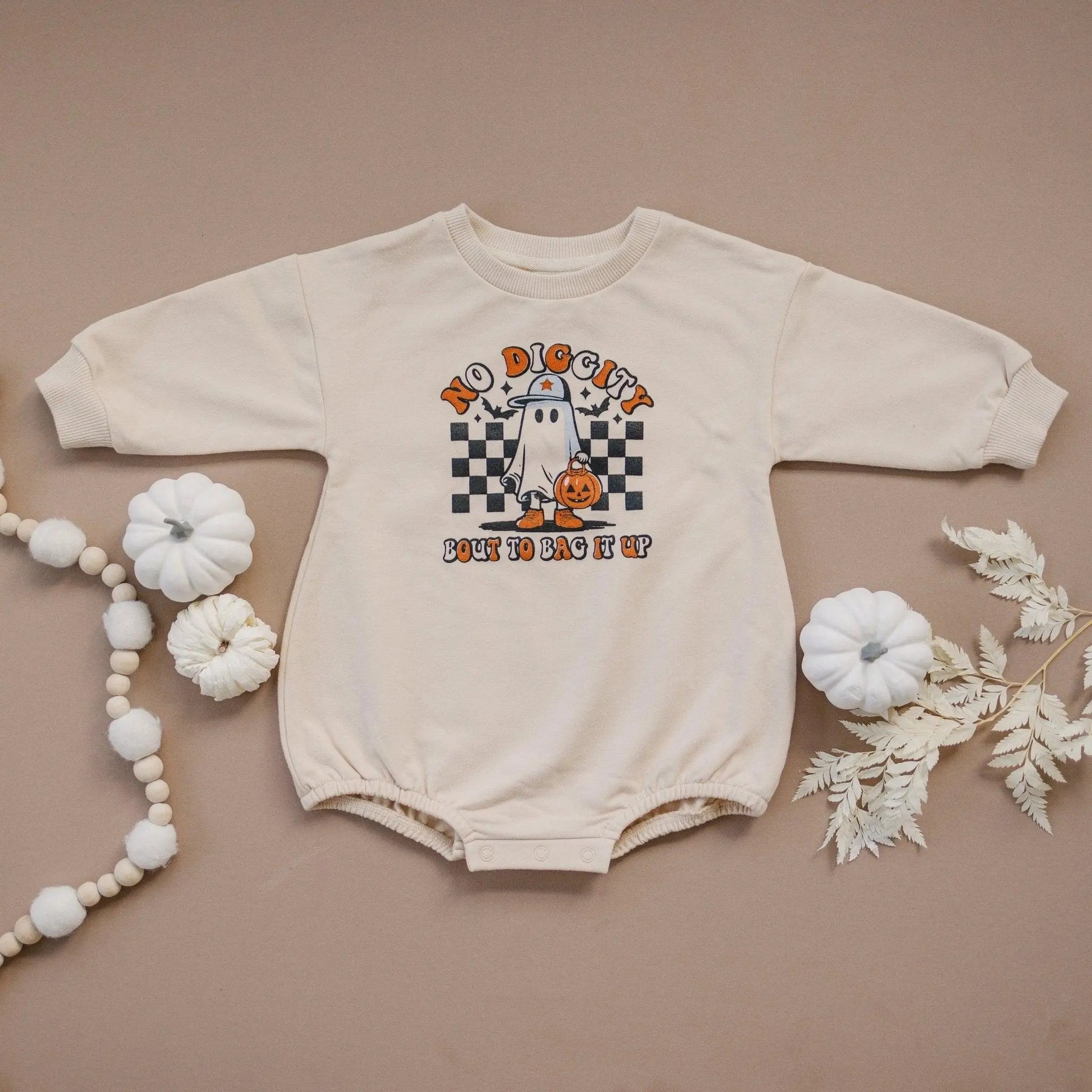 Little Joy Co. No Diggity Bout to Bag It Up Organic Cotton Romper Graphic -