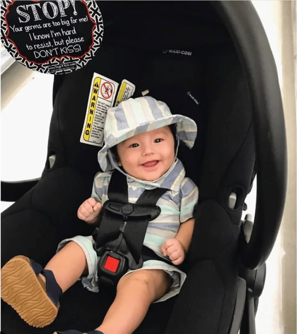 Three Little Tots No Kissing A Newborn Car Seat and Stroller Tag - 