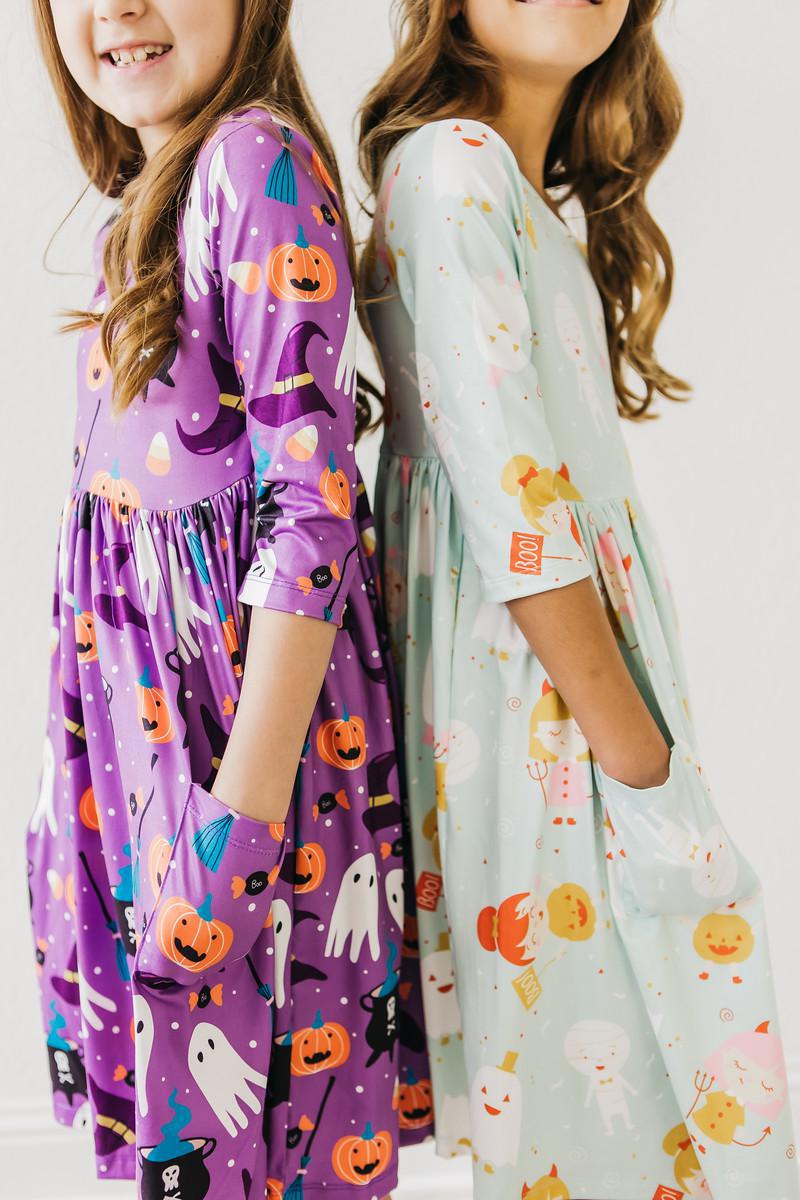 No Tricks Just Treats Three Quarter Sleeve Pocket Dress Mila & Rose ® Everetts Place: Online Boutique