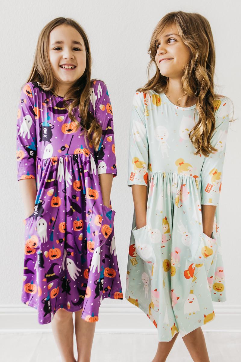 No Tricks Just Treats Three Quarter Sleeve Pocket Dress Mila & Rose ® Everetts Place: Online Boutique