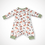Owl Kimono Long Sleeve Romper | Organic Pima Cotton by Kolorful