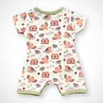 Owl Kimono Shorty Romper | Organic Pima Cotton by Kolorful