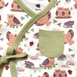 Owl Kimono Shorty Romper | Organic Pima Cotton by Kolorful