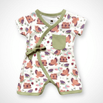 Owl Kimono Shorty Romper | Organic Pima Cotton by Kolorful