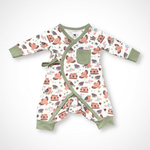 Owl Kimono Long Sleeve Romper | Organic Pima Cotton by Kolorful
