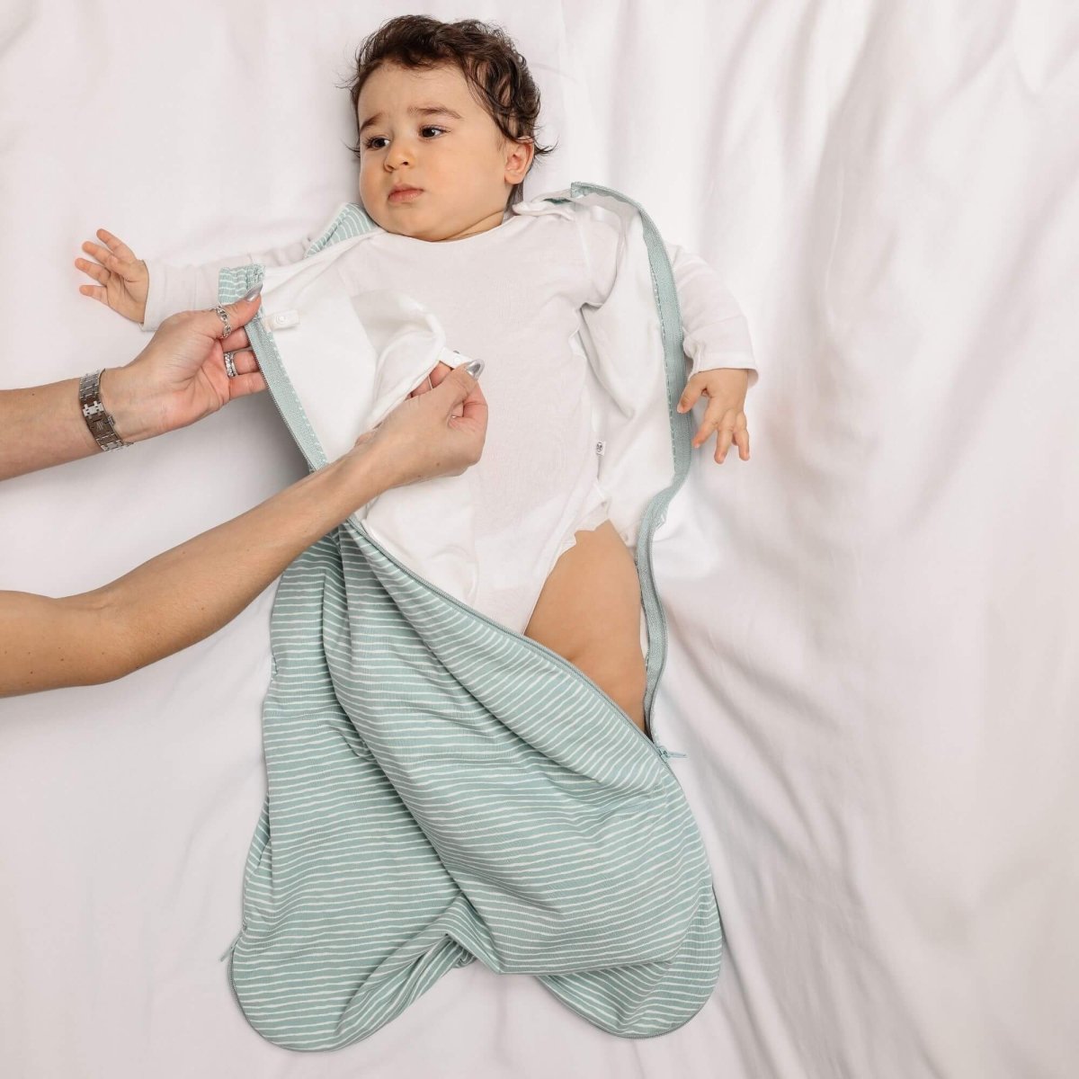 Norani Baby Norani Baby One And Done Sleep Sack Green Stripes All Season - Everetts Place Boutique - 