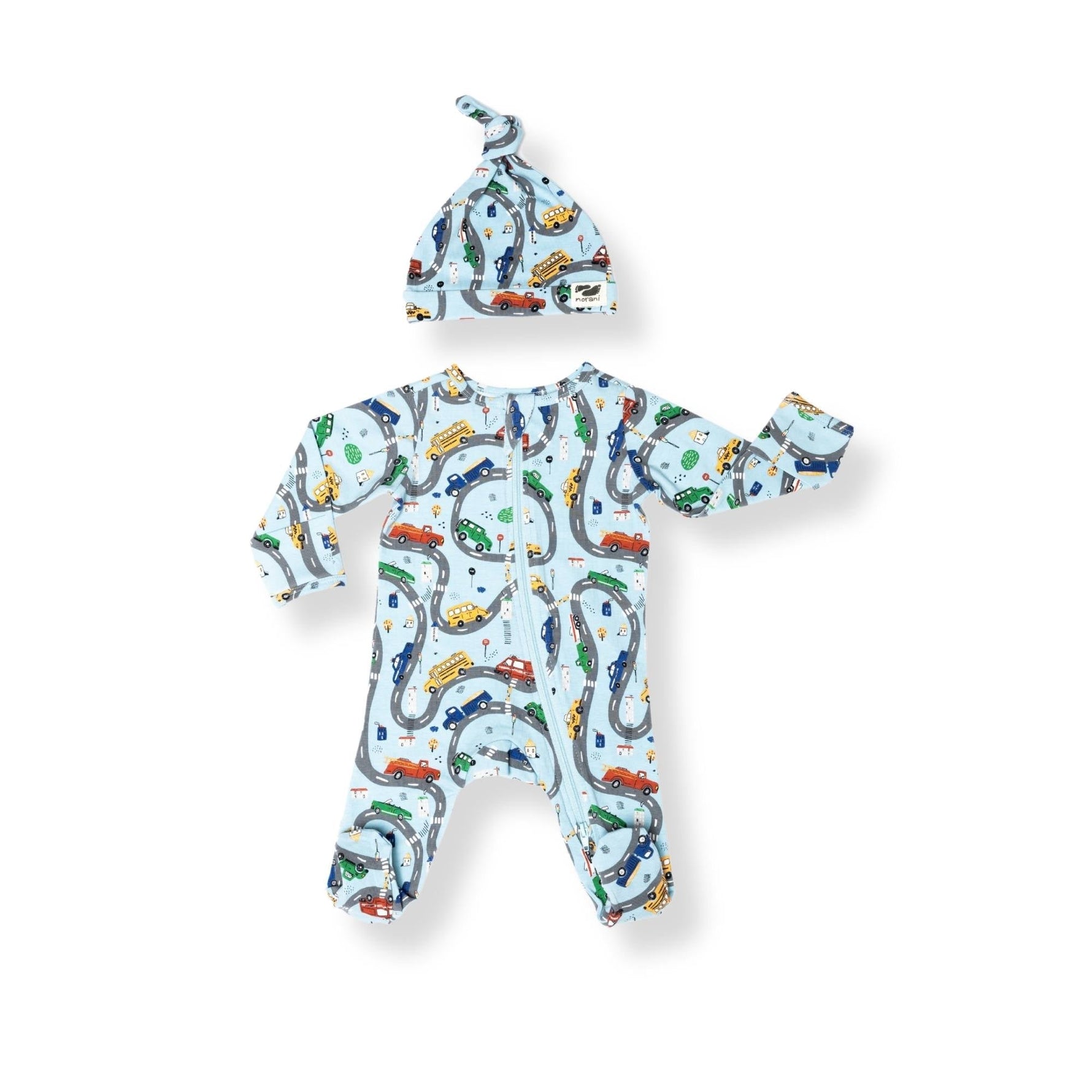 Norani Baby Organic Cars Footie Newborn Onesie Soft Cozy Norani Baby Everetts Place: Online Boutique