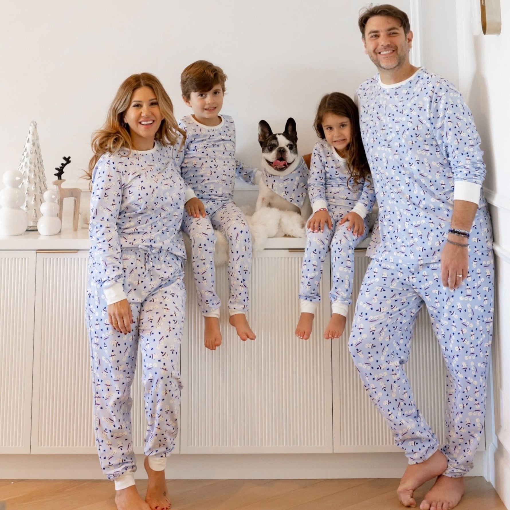 Norani Baby organic kids pajamas, winter snowman holiday print.
