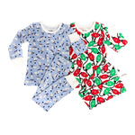 Norani Baby organic kids pajamas, winter snowman print.