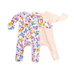 Norani Baby organic footie with contrast zipper for newborns.