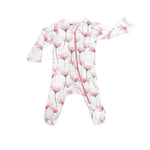 Norani Baby newborn organic footie with contrast zipper.