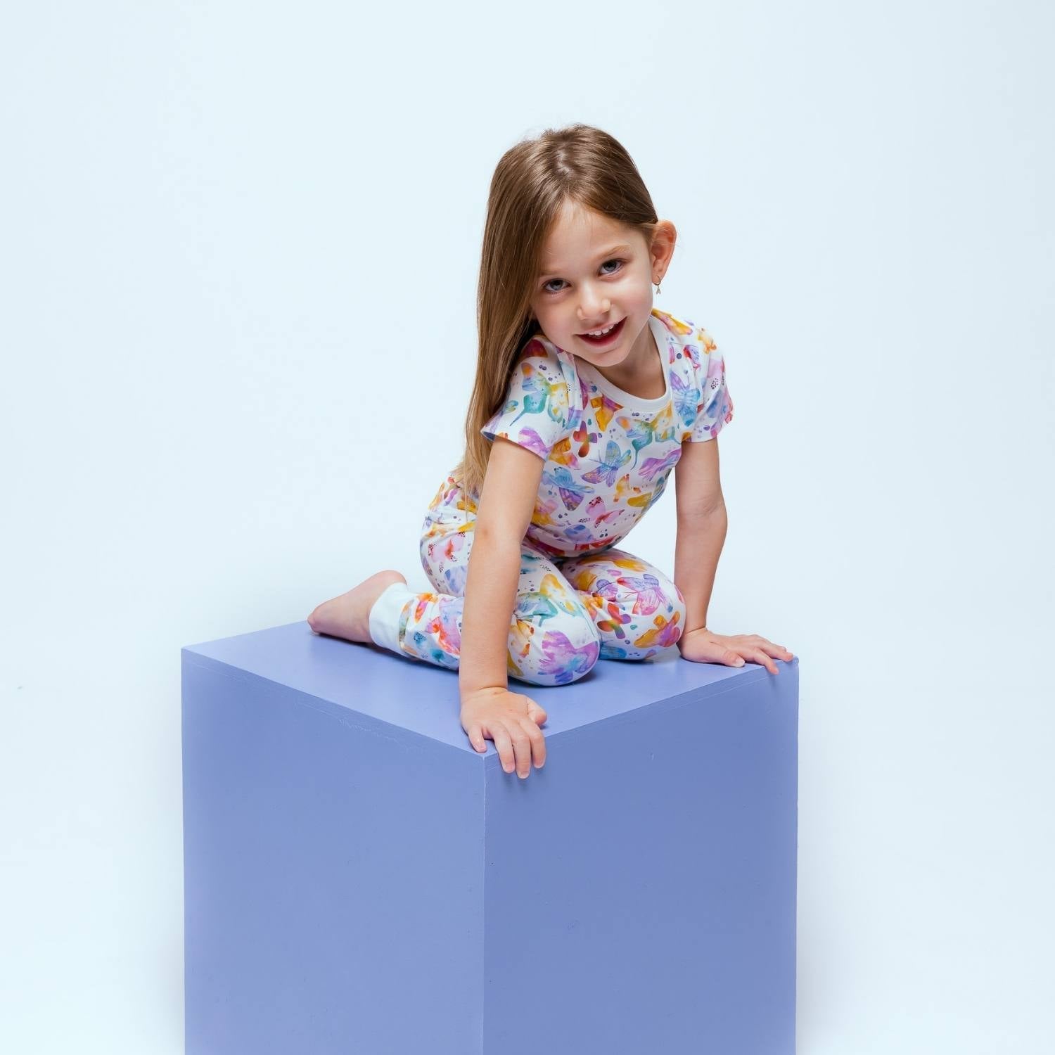 Norani Baby organic short sleeve kids pajamas, soft cotton sleepwear.