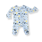 Norani Baby organic footie pajamas with space bears print.