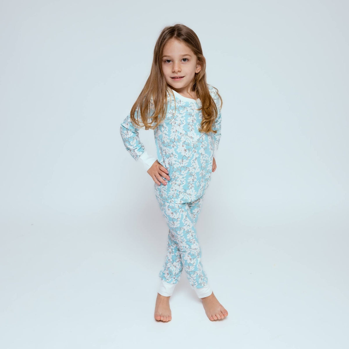 Organic Kids Pajamas - Cherry Blossoms - Sleeve, White, Nightwear, Baby & Toddler Clothing, Child | Everetts Place