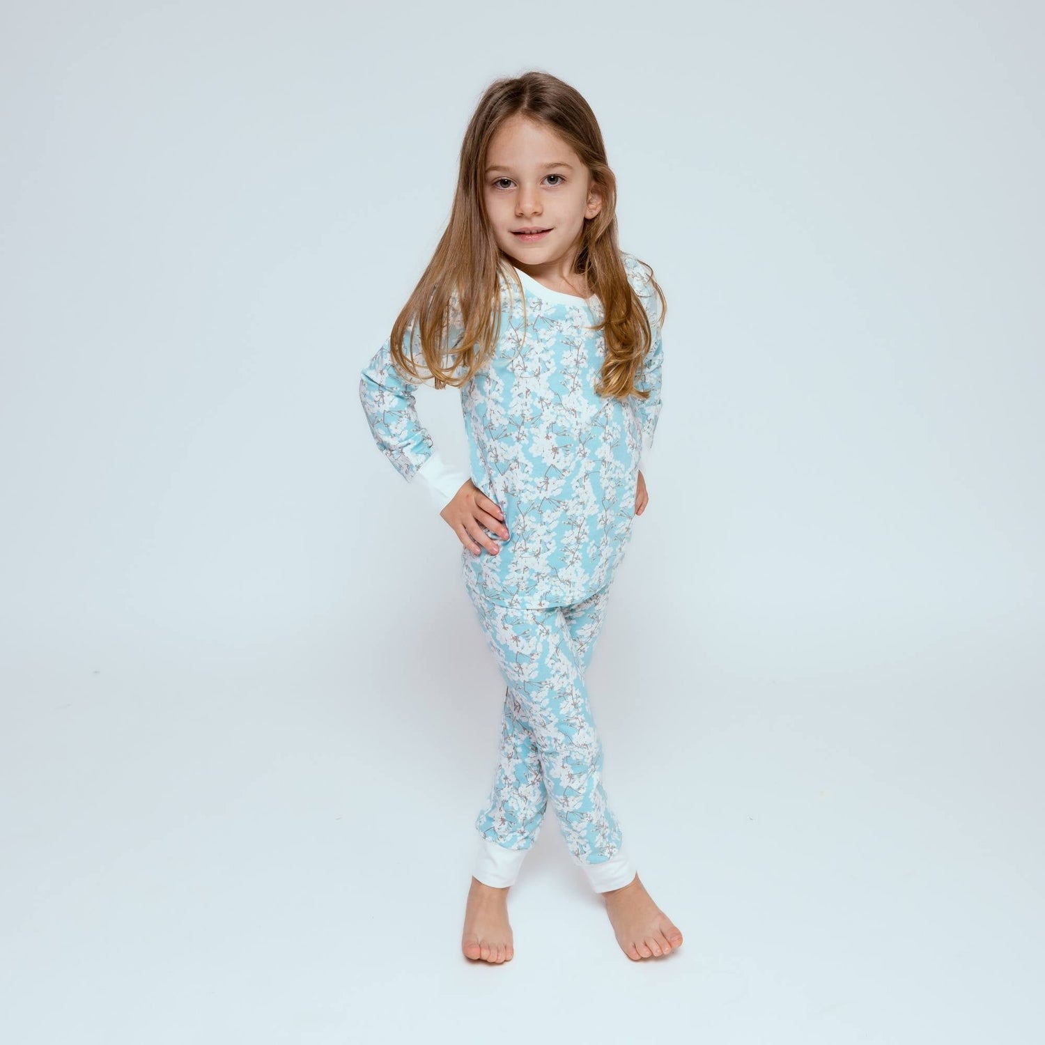 Organic Kids Pajamas - Cherry Blossoms - Sleeve, White, Nightwear, Baby & Toddler Clothing, Child | Everetts Place
