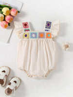 Summer Crochet Square Baby Ruffle Romper by Rylee Faith Designs at Everetts Place
