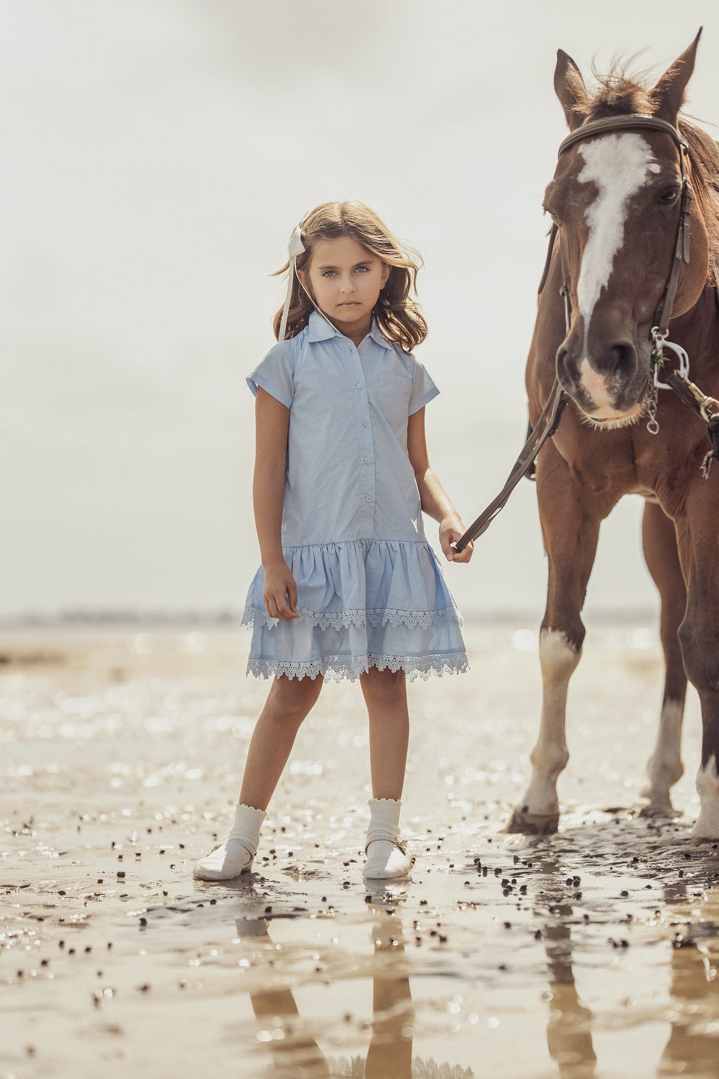KIPP Collection Collared Dress With Pocket Detail And Ruffled Layer For Girls