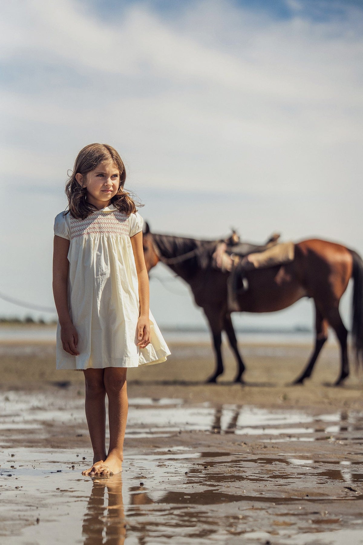KIPP Collection Puffed Sleeve Collared Dress with Smocked Detail for Girls by KIPP™ Collection at Everetts Place