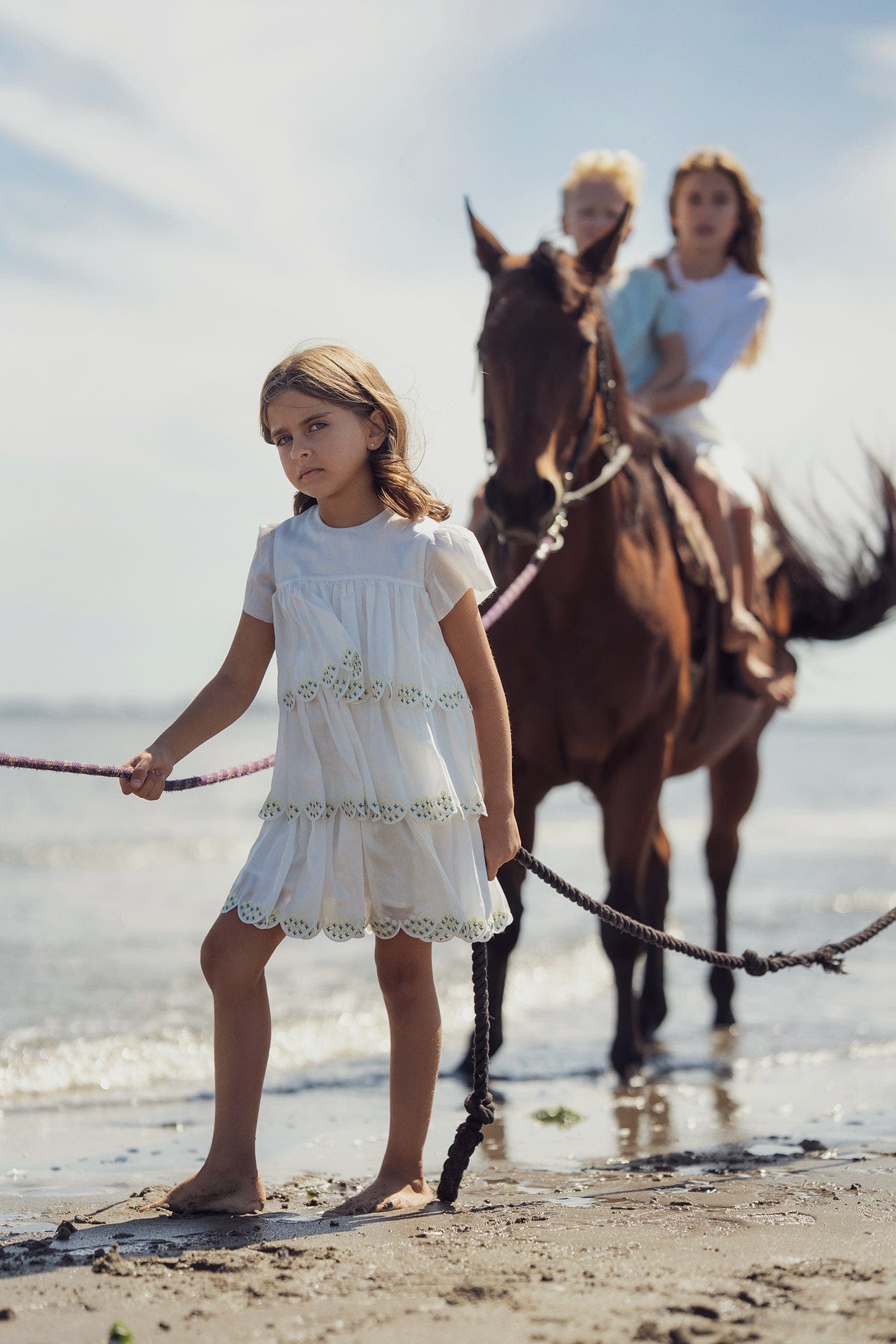 KIPP Collection Dress with Yellow Floral Detailing and Scalloped Edges for Girls by KIPP™ Collection at Everetts Place