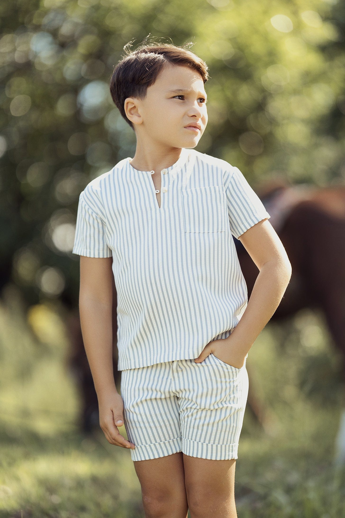 KIPP Collection Striped Shorts With Front Pocket Detail For Everyday Wear by KIPP™ Collection at Everetts Place