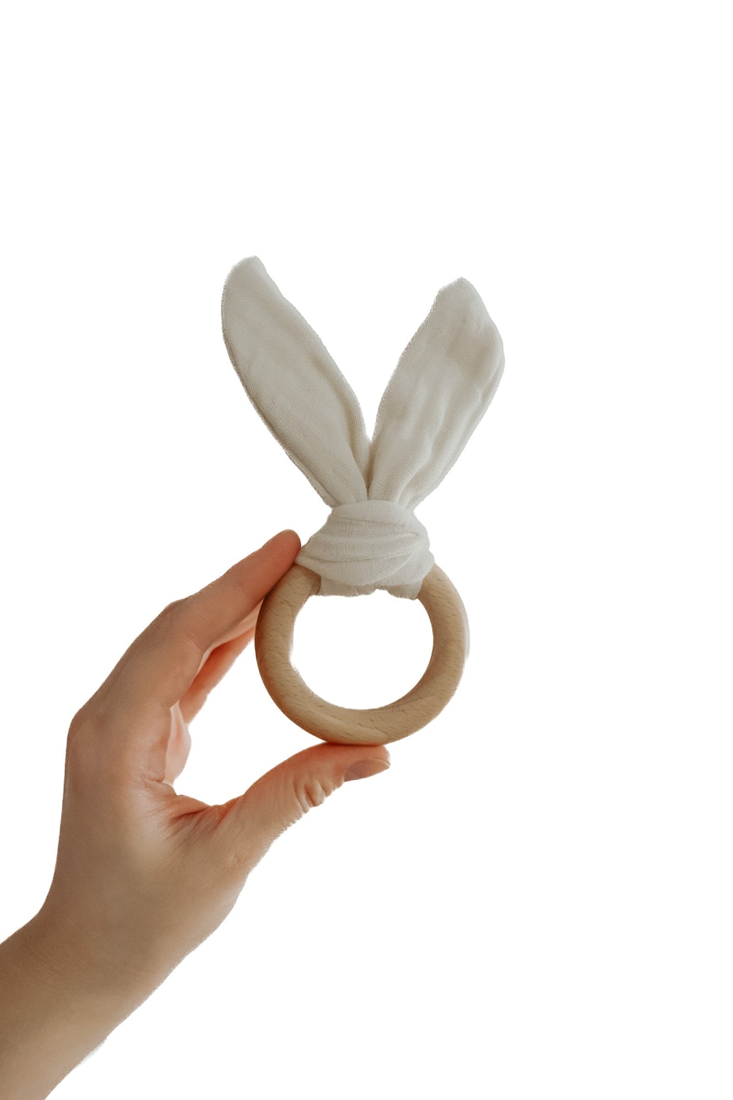 Oat Bunny Teether Ring Beechwood Cotton Muslin Baby Toy Little Mae & Co Everetts Place: Online Boutique