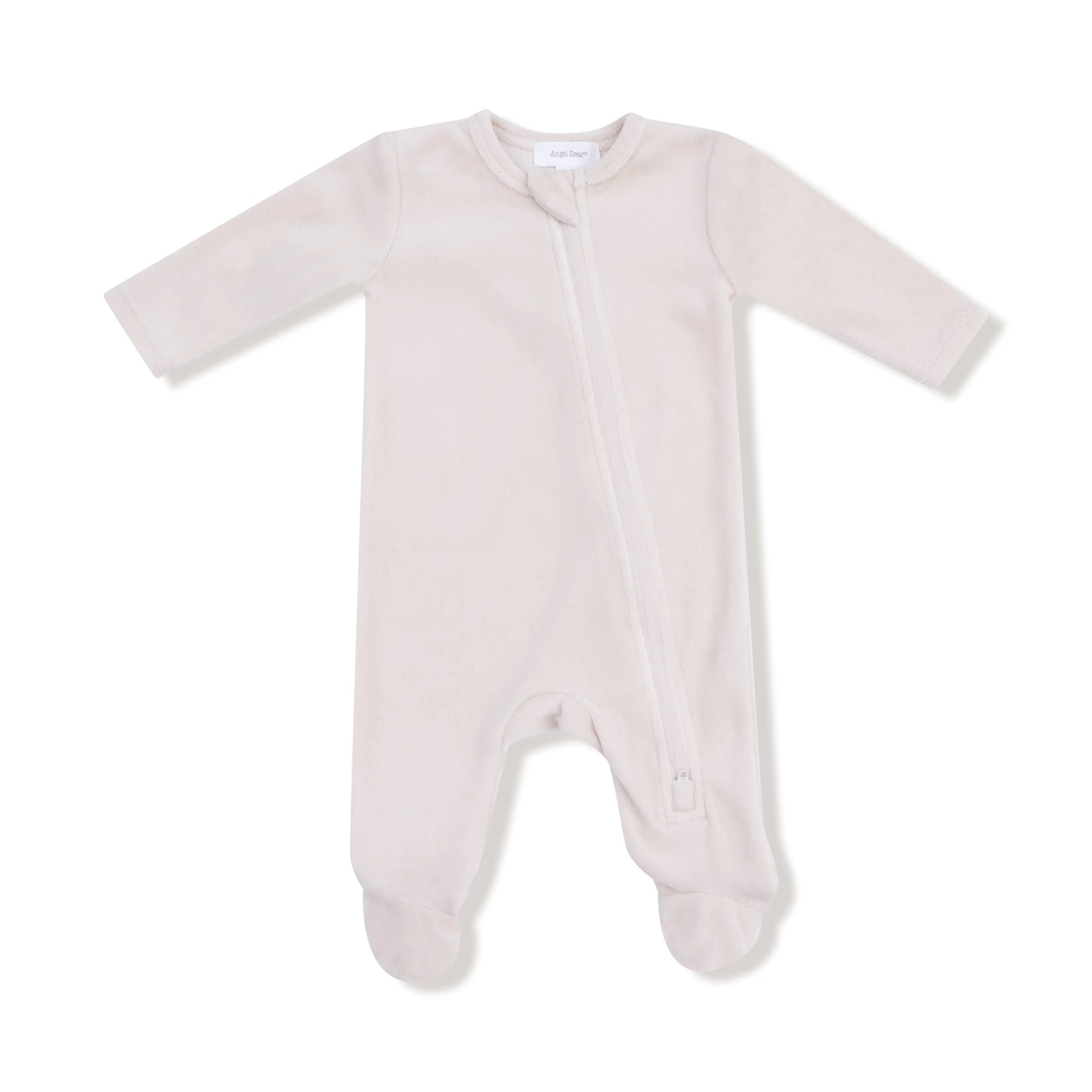 Oatmeal Velour Footie For Baby Snuggle Soft Plush Warmth Angel Dear Everetts Place: Online Boutique