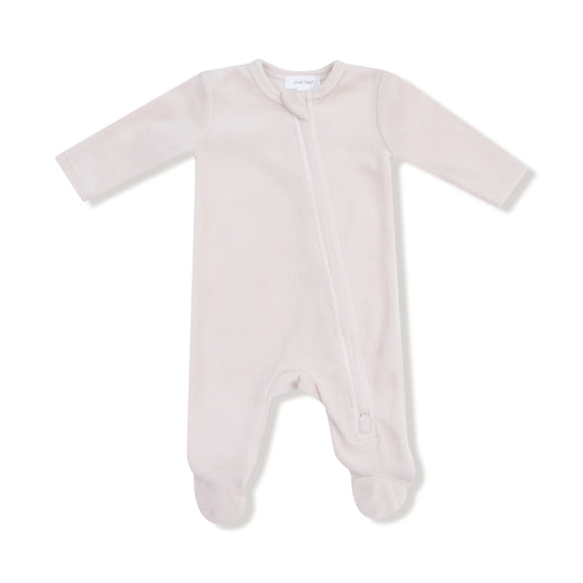 Oatmeal Velour Footie For Baby Snuggle Soft Plush Warmth Angel Dear Everetts Place: Online Boutique