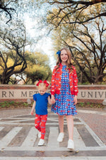 Mila & Rose ® Official SMU Mustang Satin Jacket For Kids Pride And Spirit - Everetts Place Boutique - 