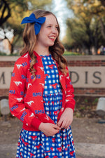 Mila & Rose ® Official SMU Mustang Satin Jacket For Kids Pride And Spirit - Everetts Place Boutique - 