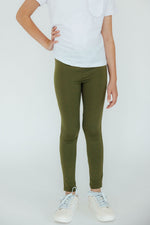 Mila & Rose organic olive baby leggings