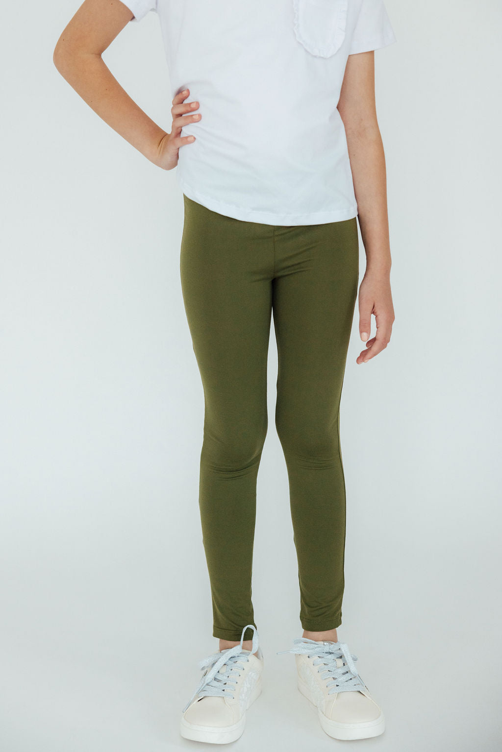 Mila & Rose organic olive baby leggings