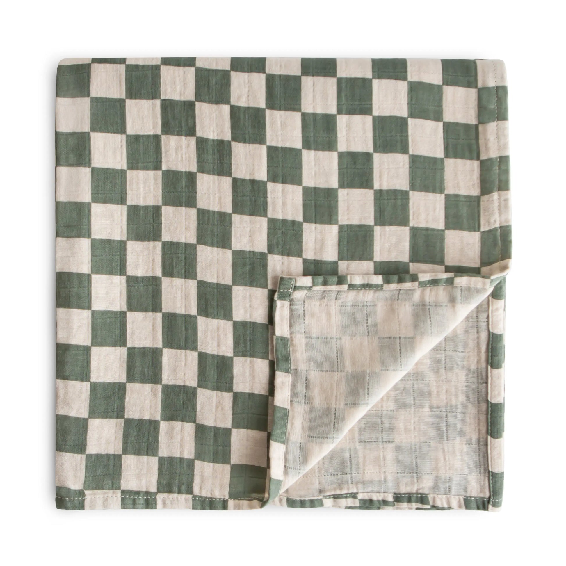 Organic Cotton Muslin Swaddle Blanket for Baby Cuddling and Nursing Mushie