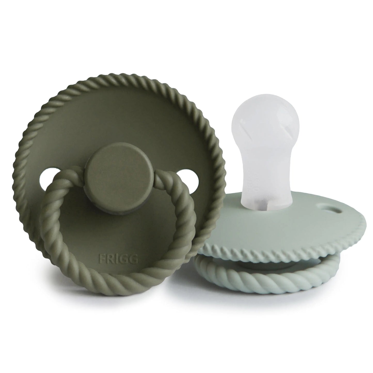 Frigg Rope Silicone Pacifier 2 Pack with SilkySoft Nipple and Click Lock System Mushie