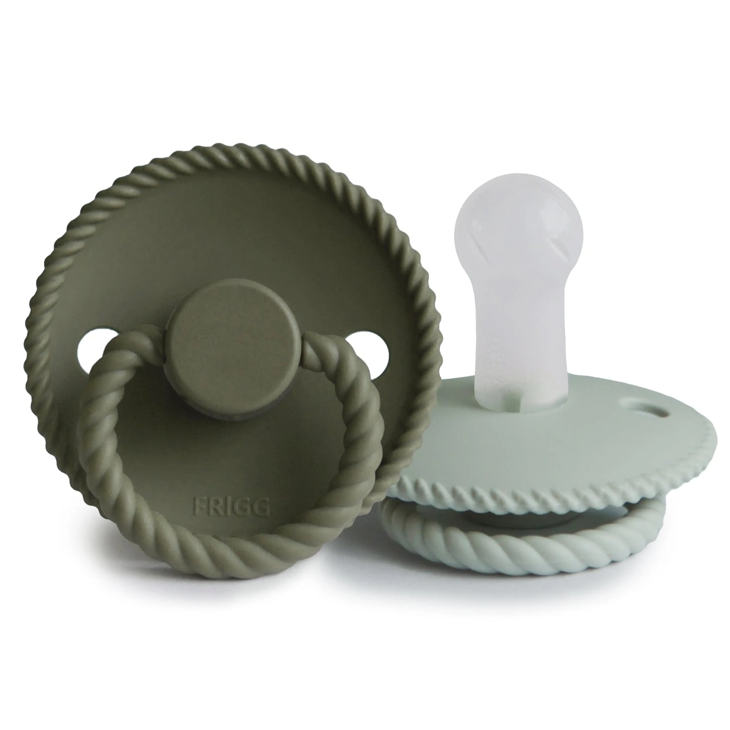 Frigg Rope Silicone Pacifier 2 Pack with SilkySoft Nipple and Click Lock System Mushie