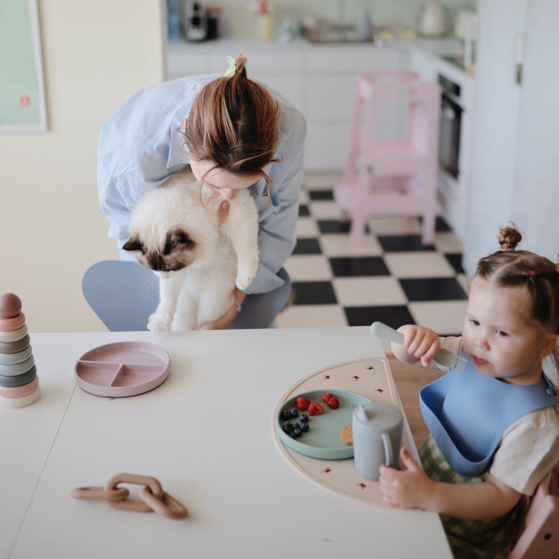 Mushie baby and toddler feeding fork and spoon set