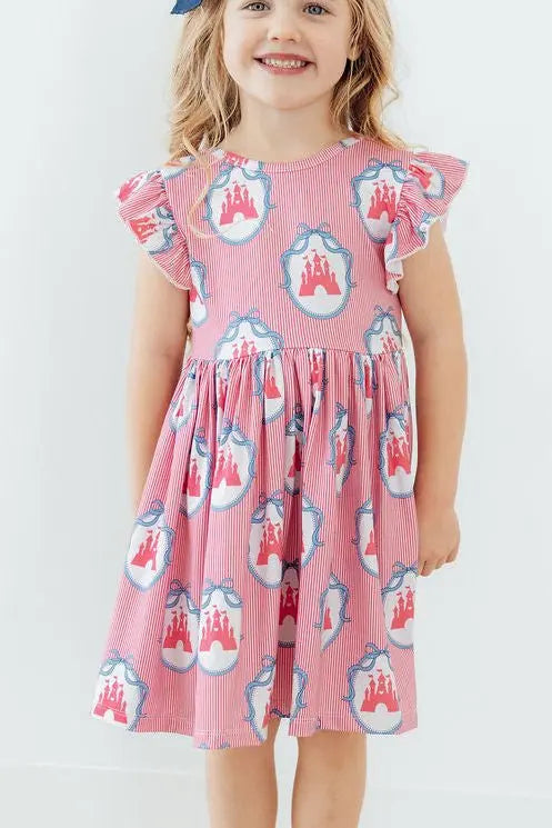 Mila & Rose ® Once Upon a Castle Flutter Sleeve Twirl Dress - 