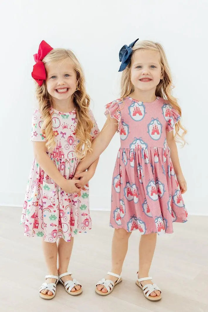 Mila & Rose ® Once Upon a Castle Flutter Sleeve Twirl Dress - 