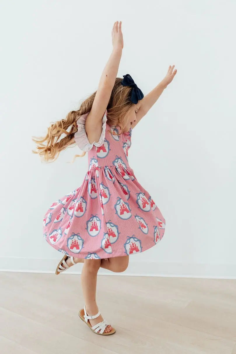 Mila & Rose ® Once Upon a Castle Flutter Sleeve Twirl Dress - 