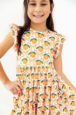 Mila & Rose ® Orange Orchard Flutter Sleeve Twirl Dress - 