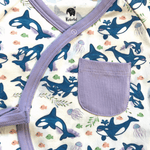 Orca Kimono Long Sleeve Romper | Organic Pima Cotton by Kolorful