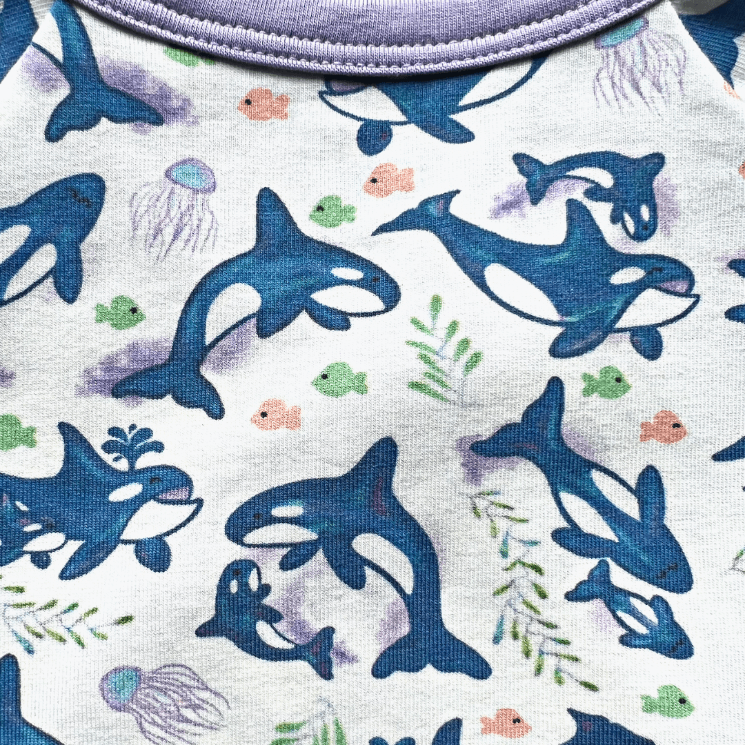 Orca Kimono Shorty Romper | Organic Pima Cotton by Kolorful