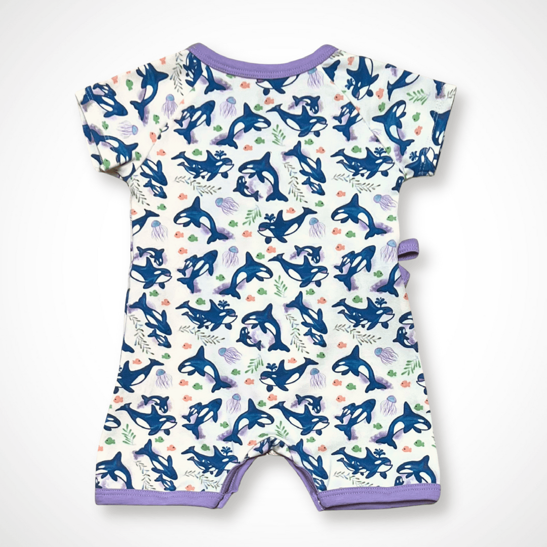 Orca Kimono Shorty Romper | Organic Pima Cotton by Kolorful