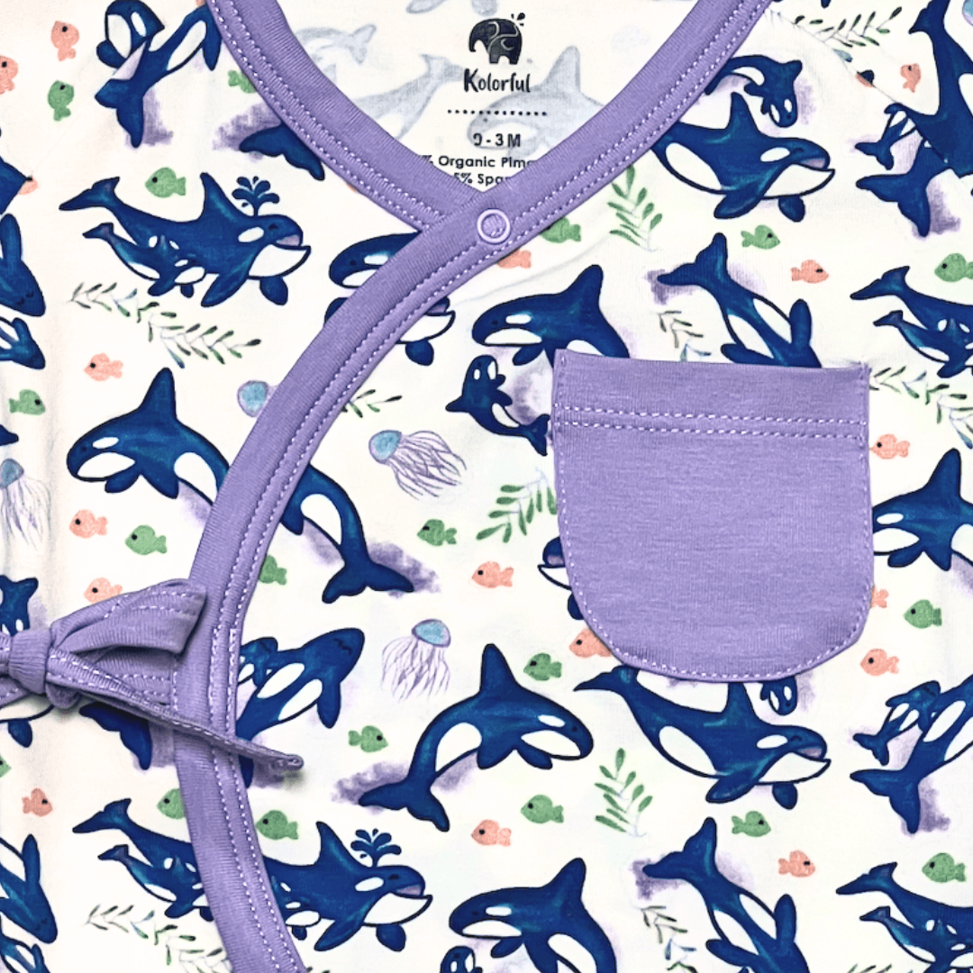 Orca Kimono Shorty Romper | Organic Pima Cotton by Kolorful