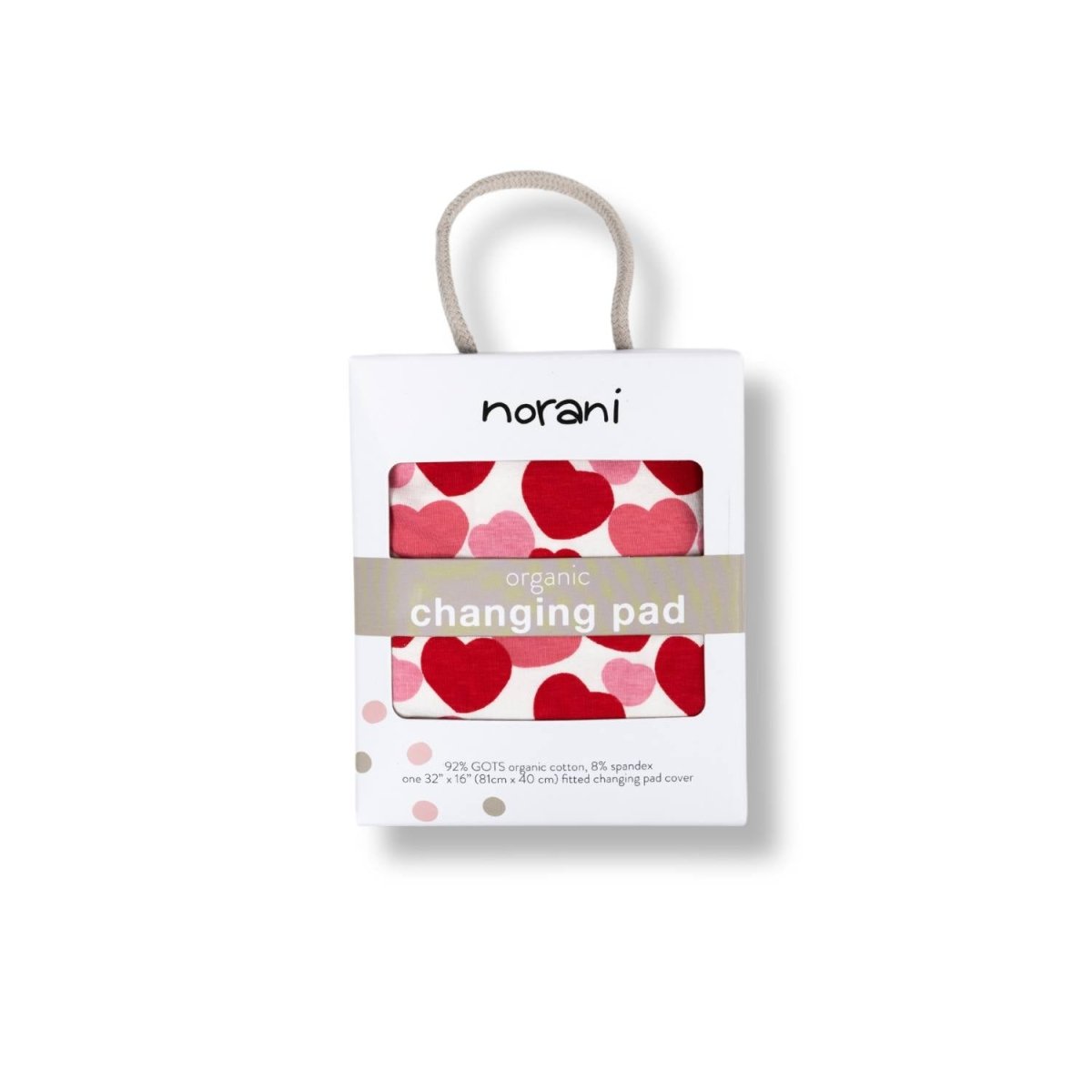 Norani Baby Organic Changing Pad Cover Red Hearts Nursery Accessory - Everetts Place Boutique - 